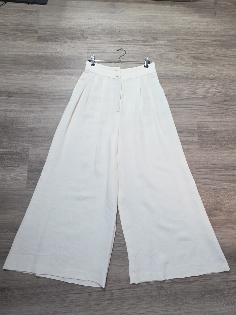Zara Linen Blend ZW Collection Palazzo Wide Leg Pants - Picture 11 of 15